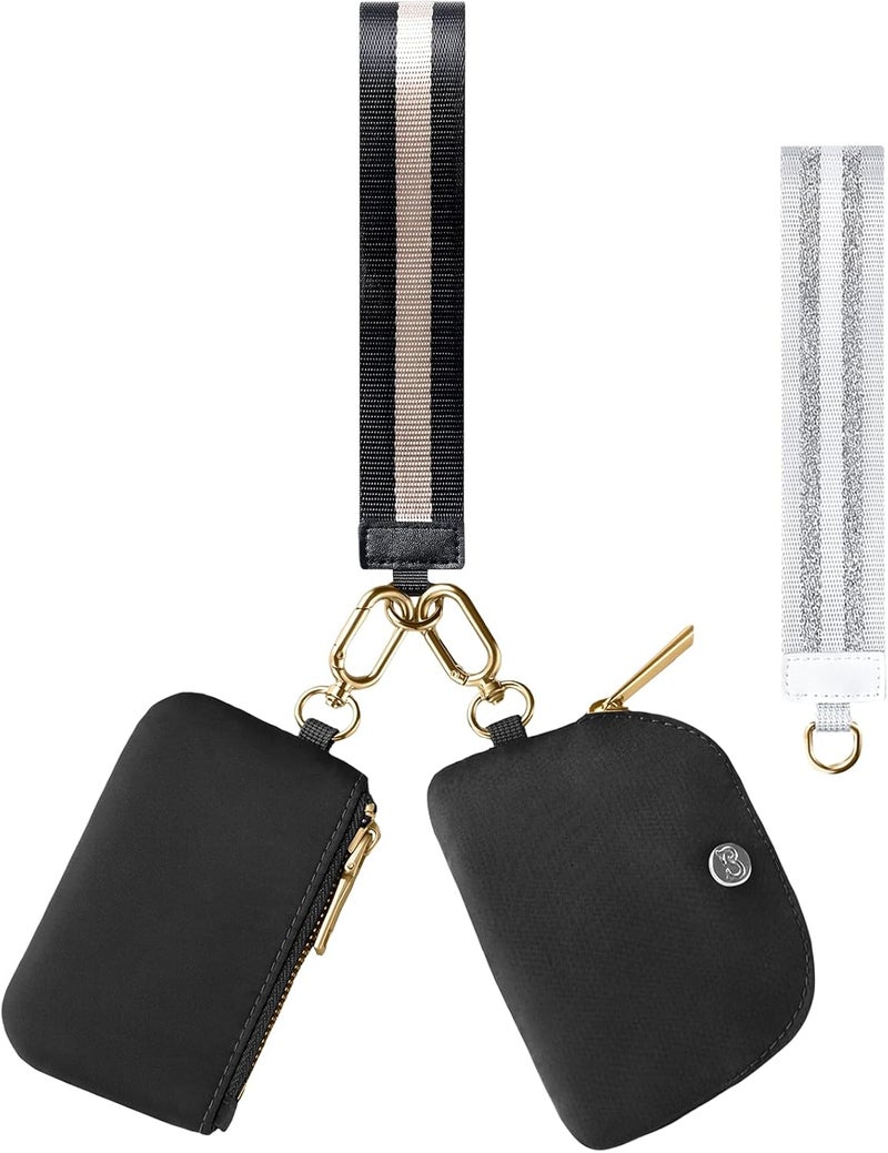 Babysun Mini Zip Around Dual Pouch Wristlet With 2 Straps Wristlet Keychain Wallet for Women Coin Purse Small Cute for Teen Girl - Image 1
